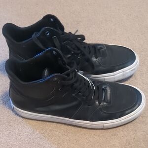 London Fog Black and White High-Top Sneakers